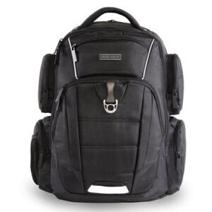 Perry Ellis Black 350 Laptop Backpack- Black travel bag, business bag $160 bag